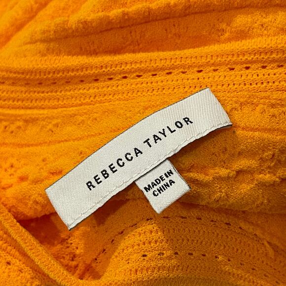 Rebecca Taylor Tech Lace Sweater - Tangerine - Medium - Picture 10 of 15